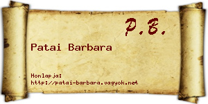 Patai Barbara névjegykártya